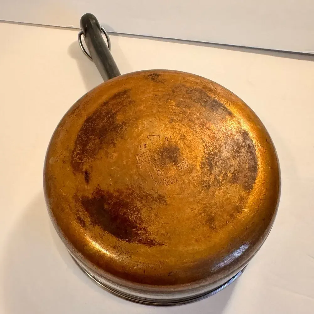Vintage Revere Ware Copper Clad Stainless Steel 1 Quart/ Liter Saucepan